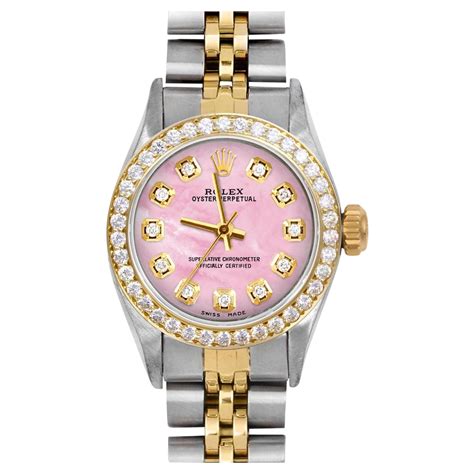 ladies rolex oyster perpetual pink face|Rolex pink face for sale.